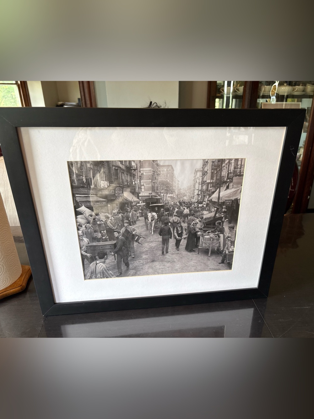 Black Framed Vintage Market Photo Print - Home Art